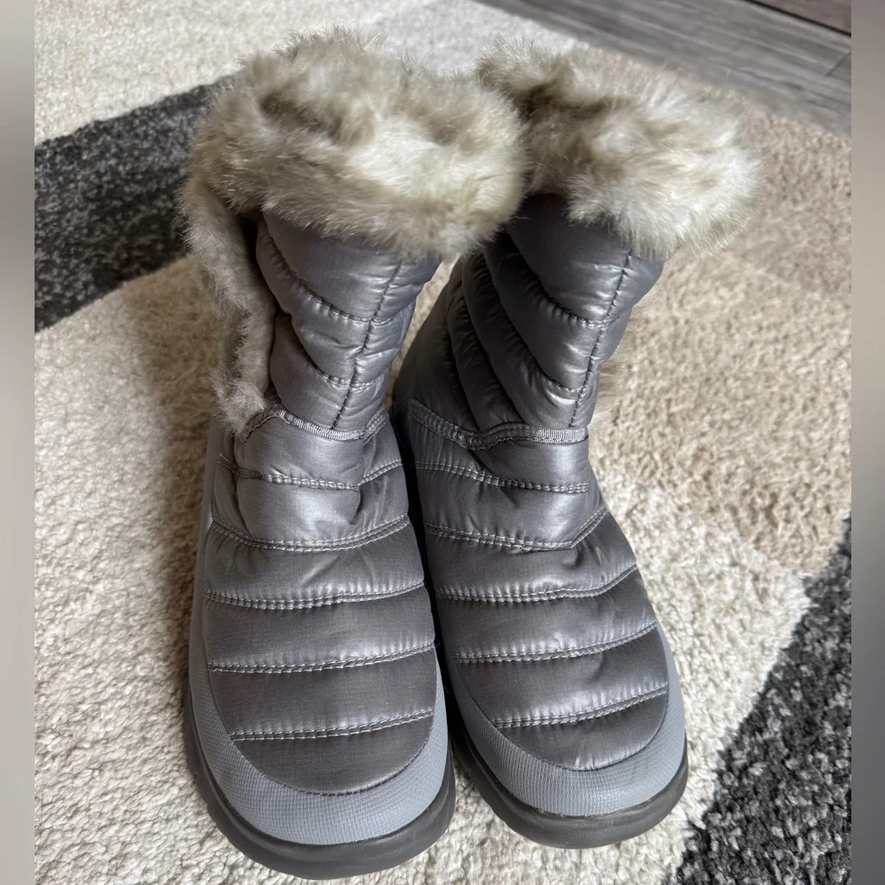 The North Face Women’s Thermoball Microbaffle Gray Winter Boots- Size 7